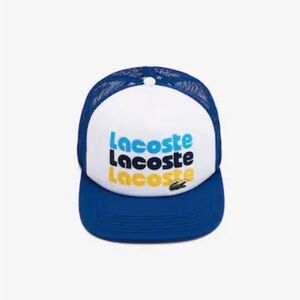 Lacoste Blue and White Mesh Cap